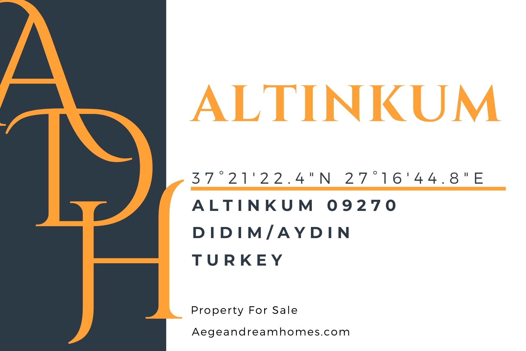 Altinkum postcard. Provides Altinkum address, coordinates and locations. Reads Altinkum property for sale.