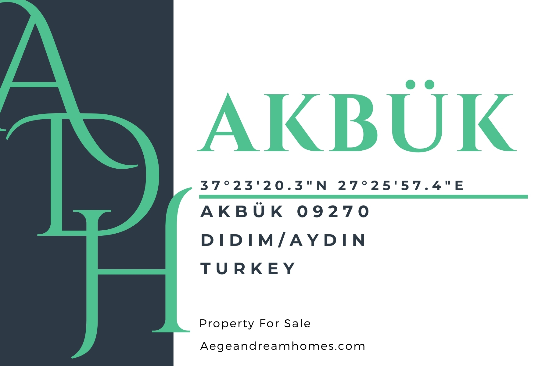 Akbuk postcard. Read Akbuk address and coordinates: Akbuk property for sale.
